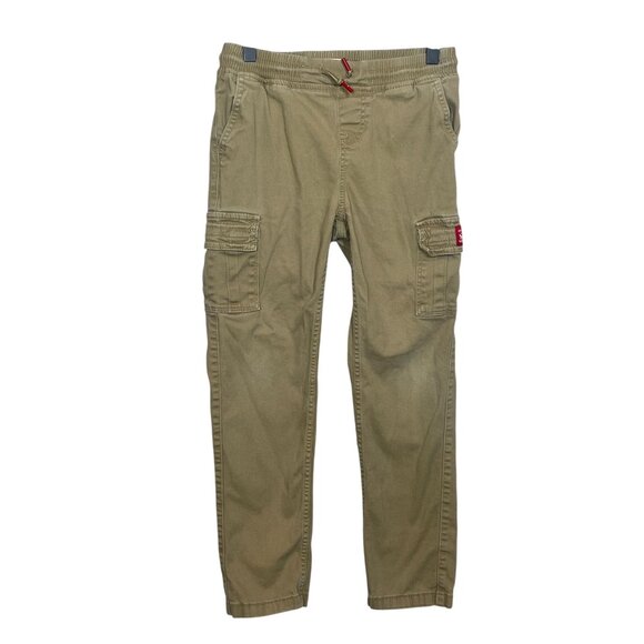 Levis Boys Cargo Pants Khaki Tan Size 10 Pull On Casual Chinos Pockets - Picture 1 of 14
